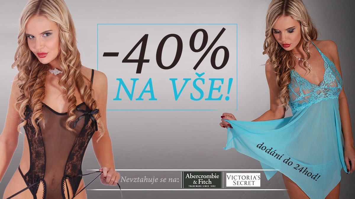 Aktuální akce - 40% sleva na vše s dodáním do druhého dne! 